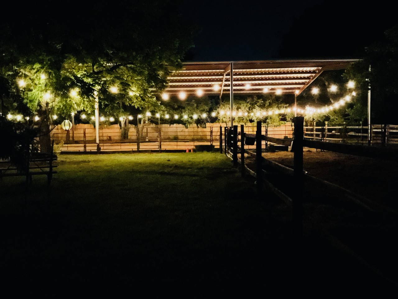 CR Horse Arena at night